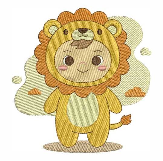 Matriz de Bordado Bebê Vestido de Leão Leãozinho 000003
